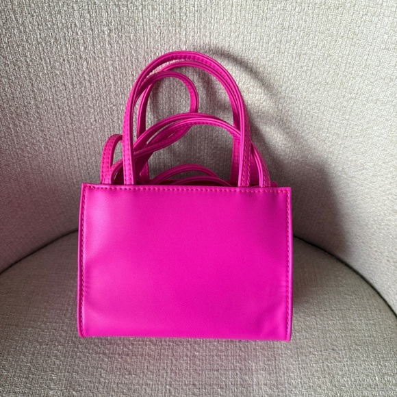 Telfar Small Shopping Crossbody Bag in Azalea Bright Pink - Picture 2 of 7
